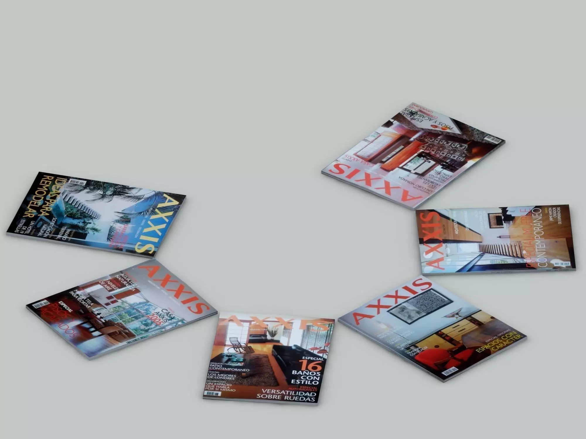 SET OF MAGAZINES Vol 1 AXXIS Interior Design magazines Low-poly 3D model_0