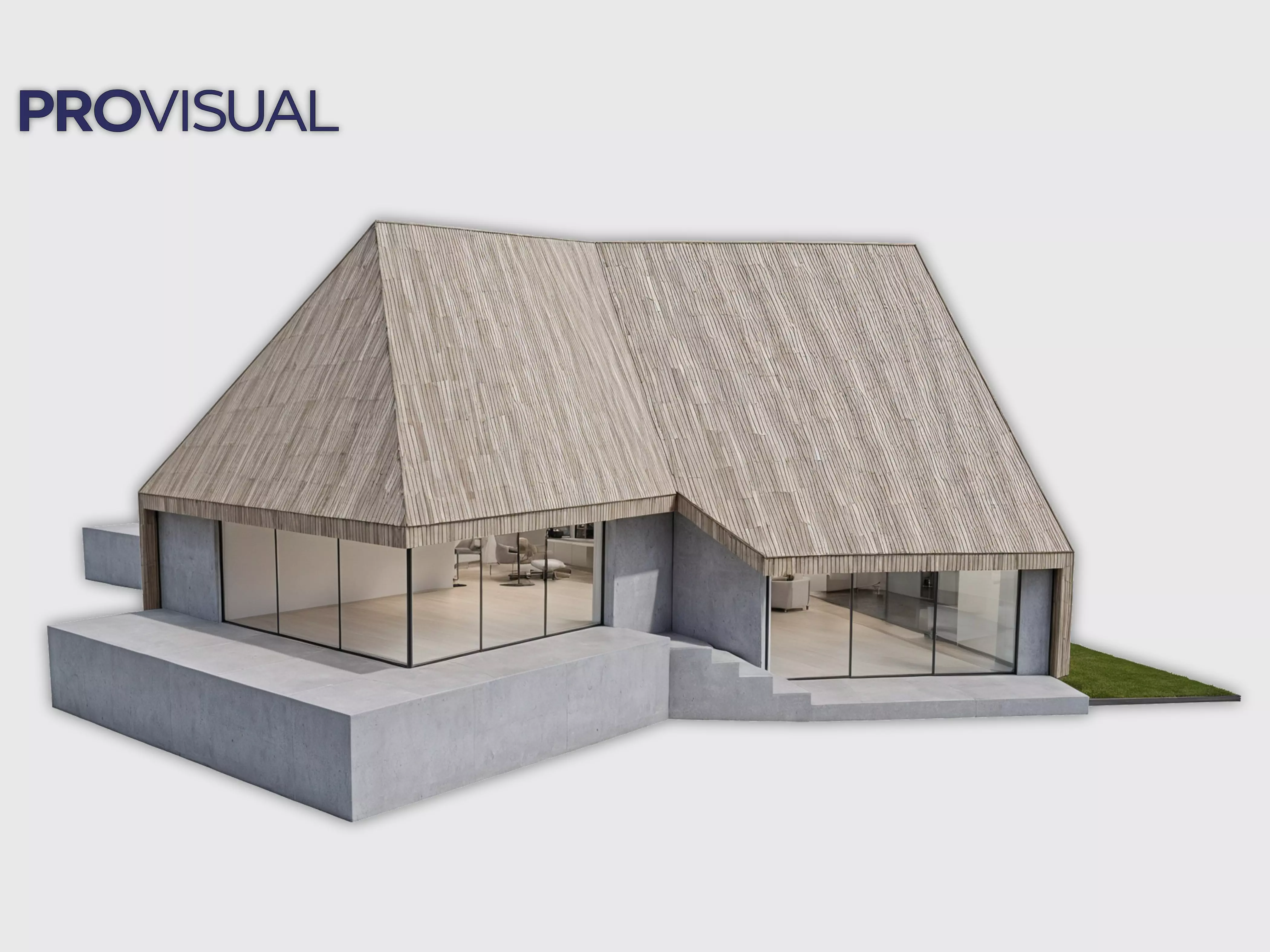 Modern A-Frame House 3D Model Contemporary Villa 1 Story 3 3D model