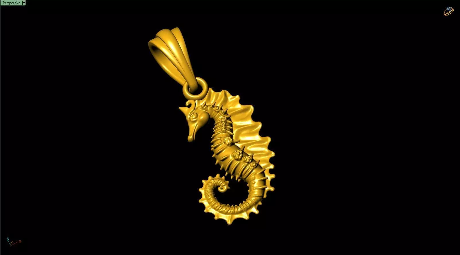 Elegant Seahorse Ocean Jewelry Pendant Necklace 3D print model