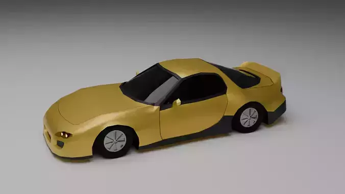 Low Poly Stylized Super Car vehicle Game ready FBX OBJ