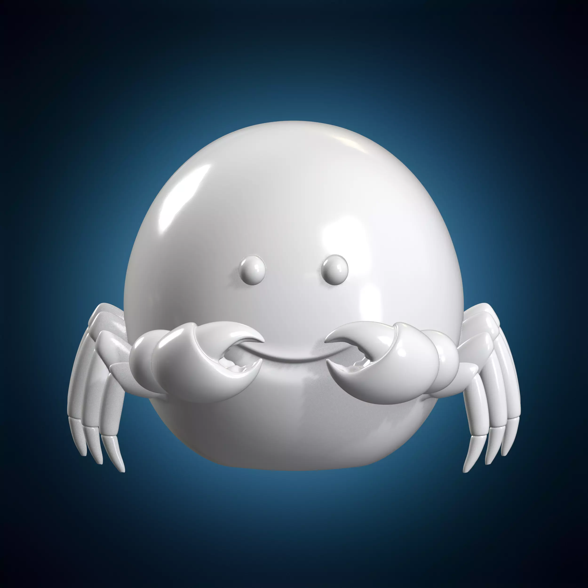 Cute Crab Character 3D Print Model 3D print model