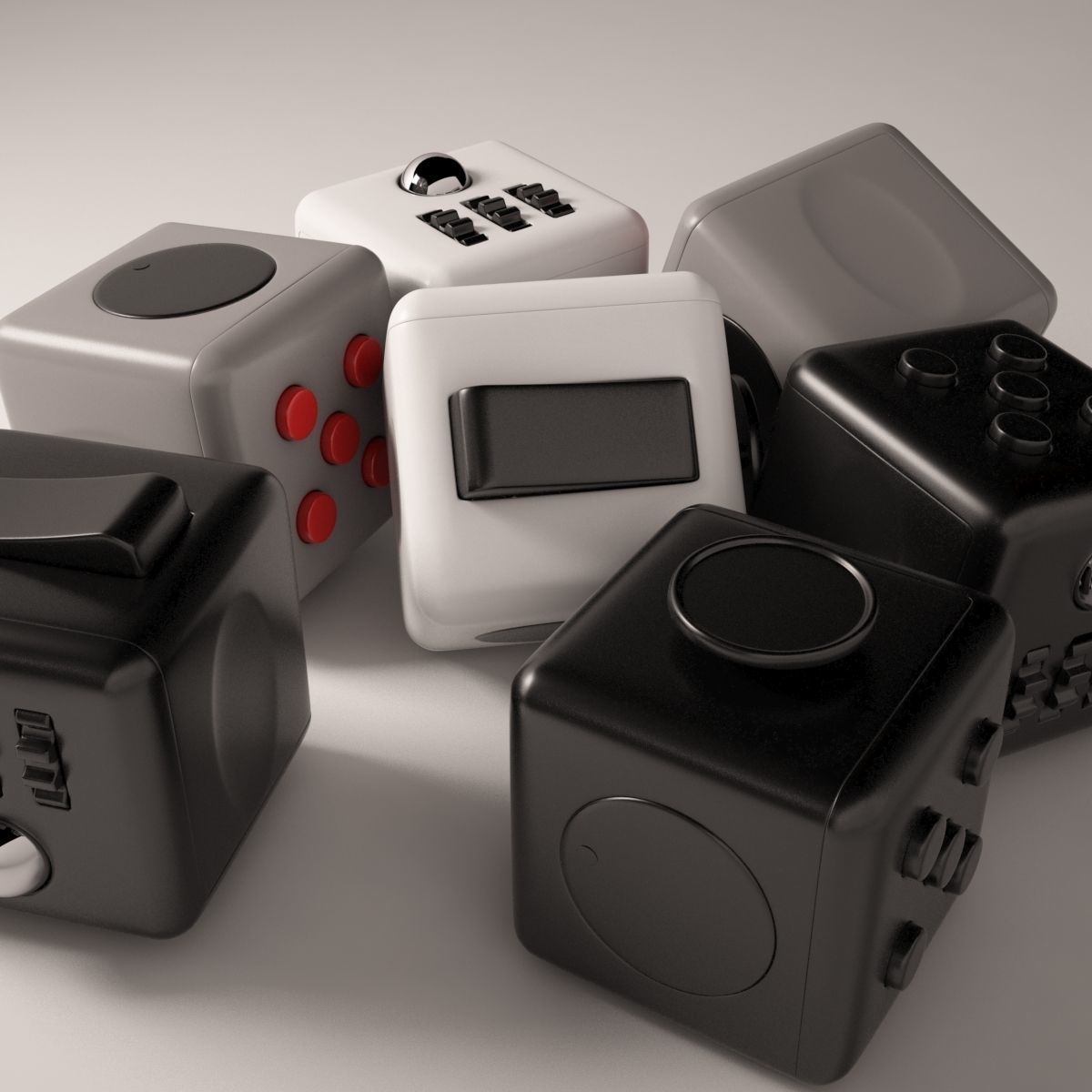 Fidget Cube 3D model_4