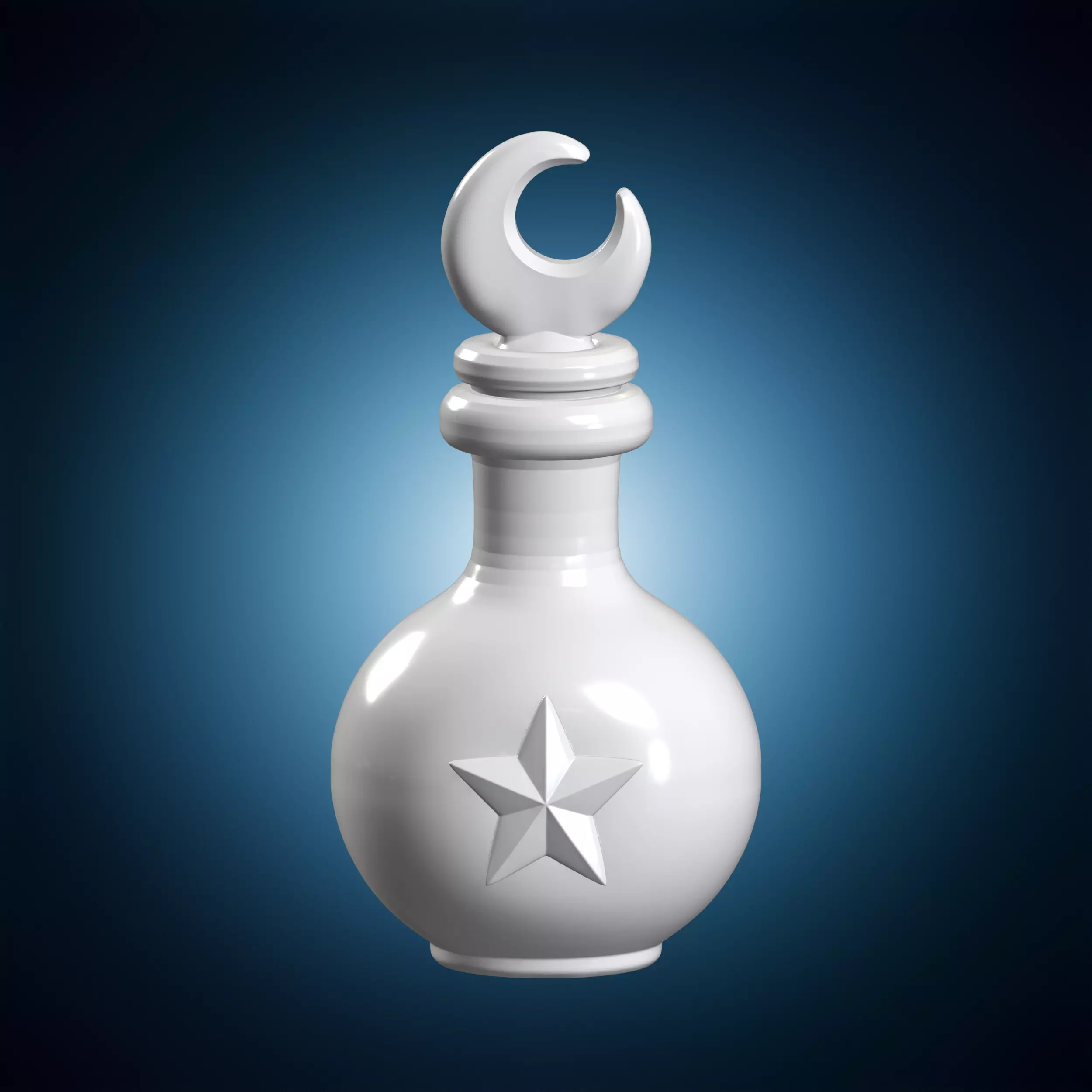 Moon Star Potion Bottle 3D Print Model Fantasy Item 3D print model