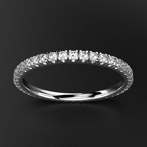 Wedding Band Pave Diamond 30 points 3D print model