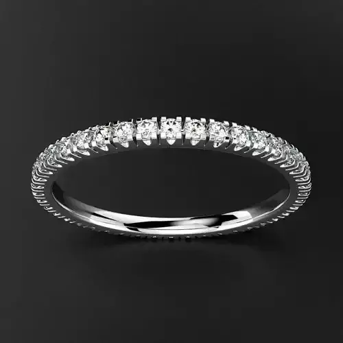 Wedding Band Pave Diamond 30 points