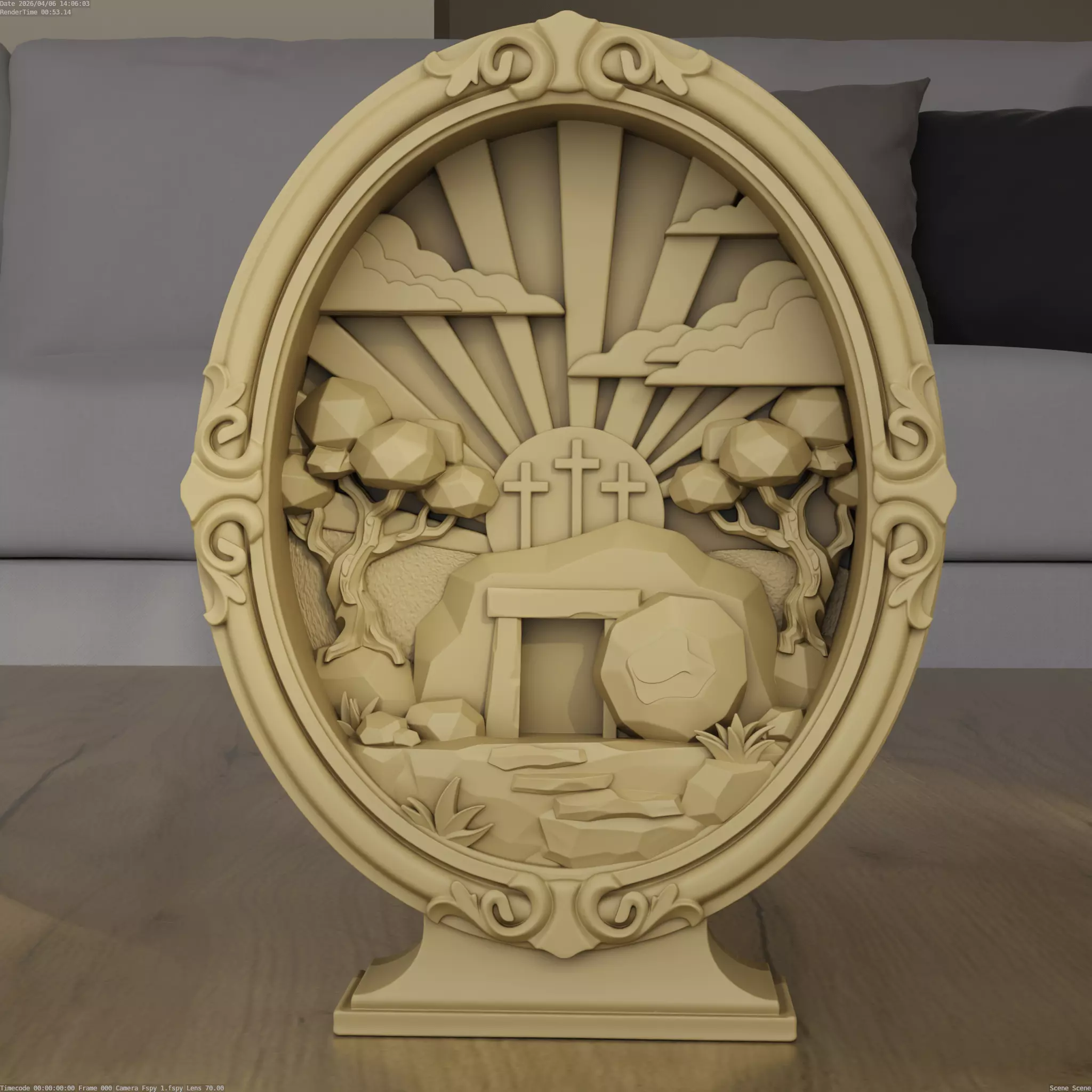 Easter Empty Tomb Diorama 3D STL Model 3D print model