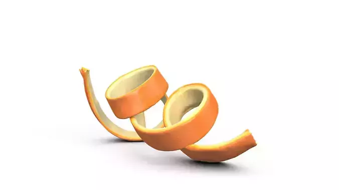Orange Fruit with Peel - Photorealistic High Poly Model 3D print model 2