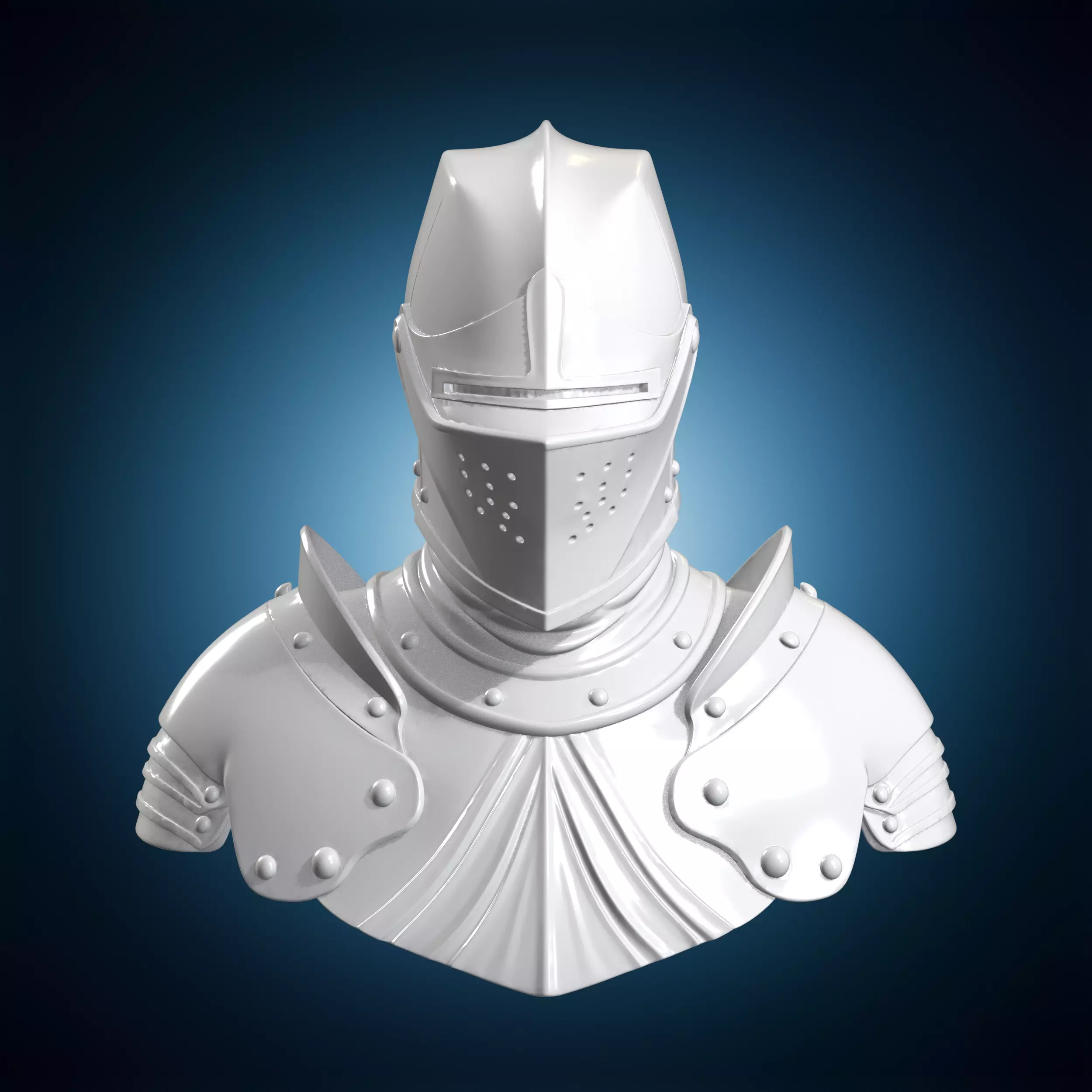 Knight Armor Bust 3D Print Model Historical Armor 3D print model
