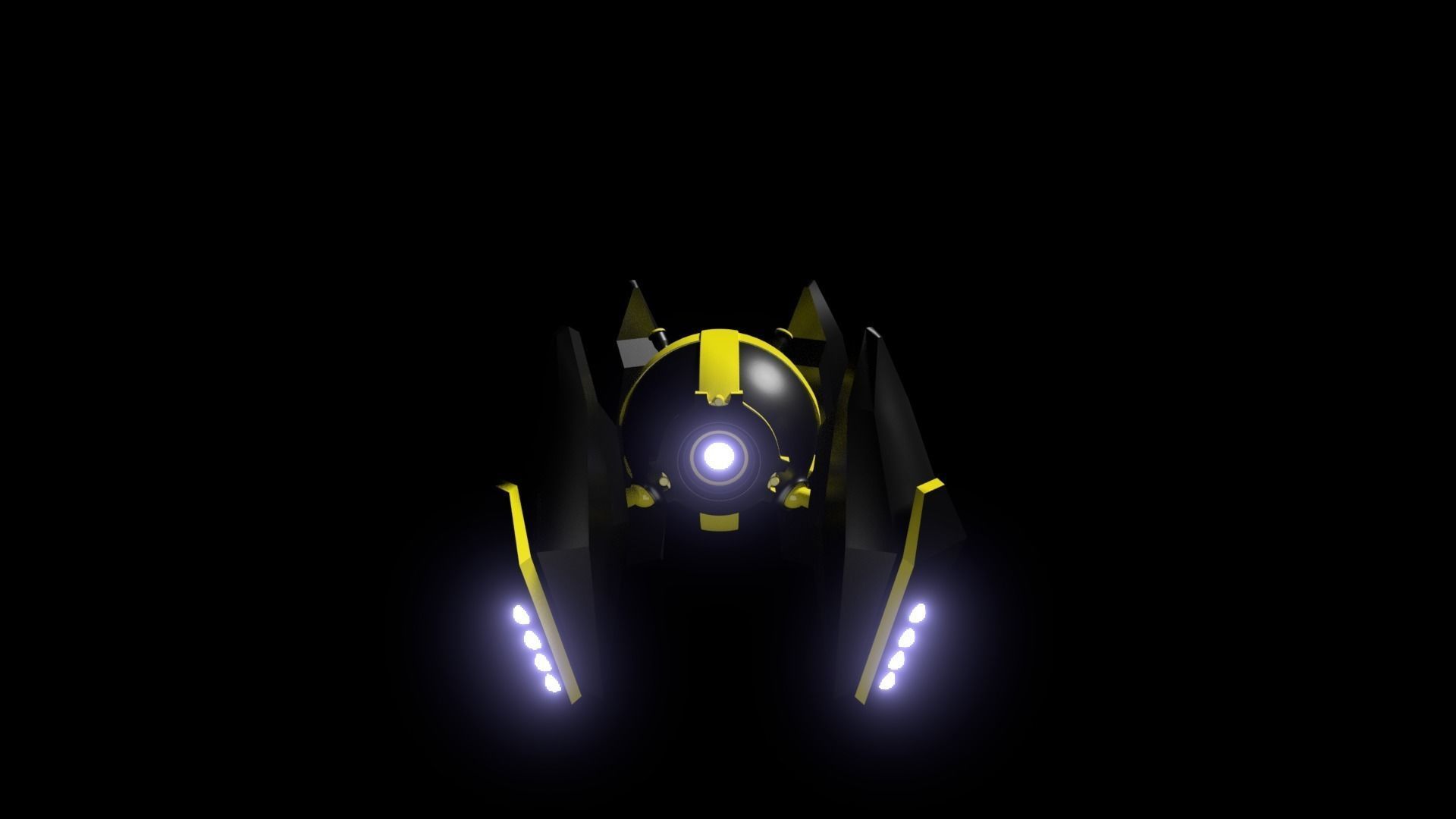Droid spaceship flying Free 3D model