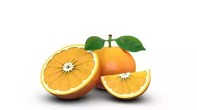 Orange Fruit Juice Splash - Dynamic High Poly Food Model 3D print model 2