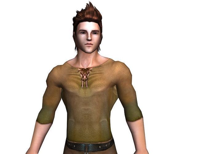 3Dfoin - Peasant Low-poly 3D model