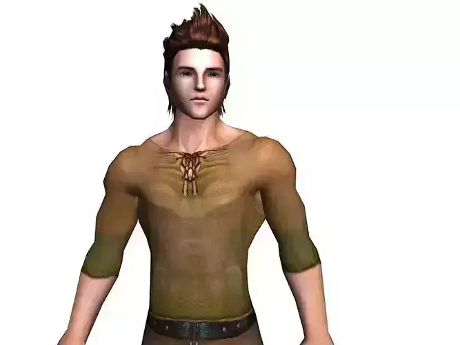 3Dfoin - Peasant Low-poly 3D model