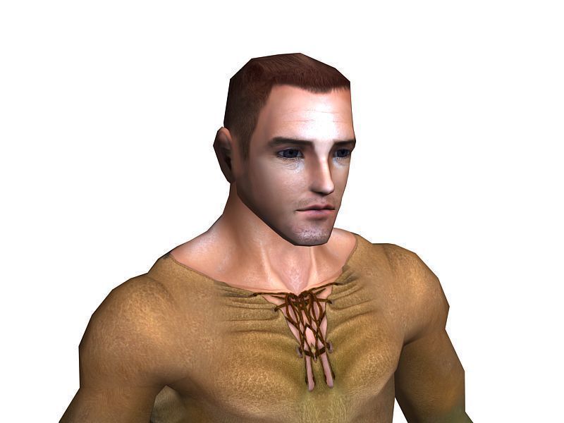 3Dfoin - Peasant Low-poly 3D model_6