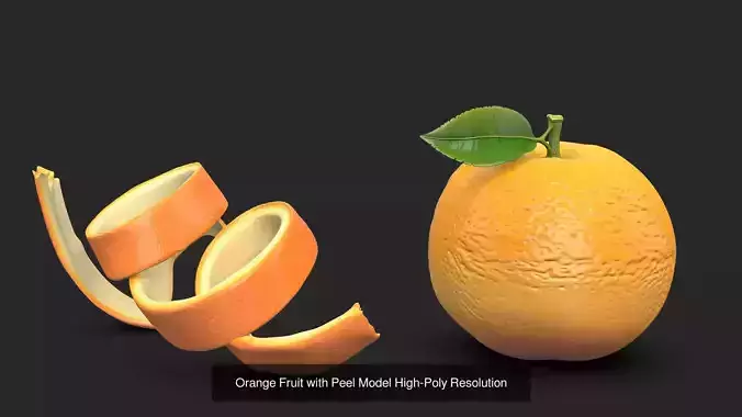 Orange Fruits Bundle - Peeled - Sliced - Juice Splash - 4 Models 3D Model Pack 2