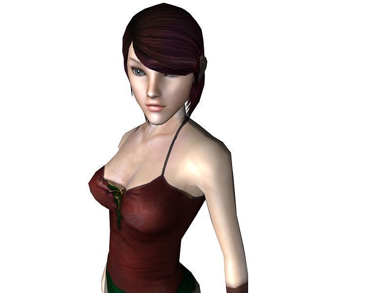 3Dfoin - Female Peasant Low-poly 3D model_3