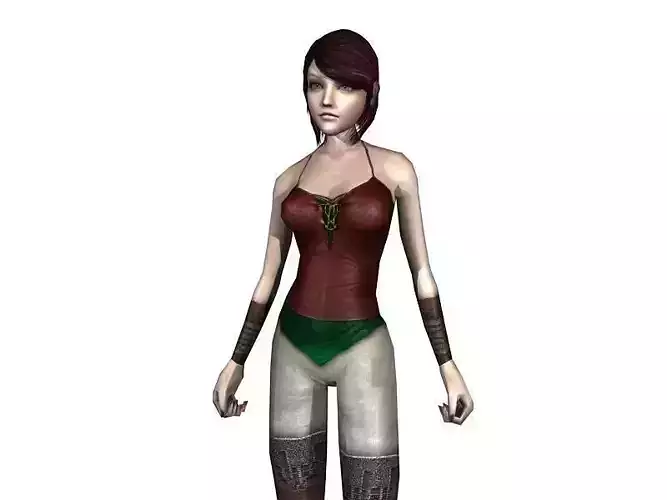 3Dfoin - Female Peasant Low-poly 3D model