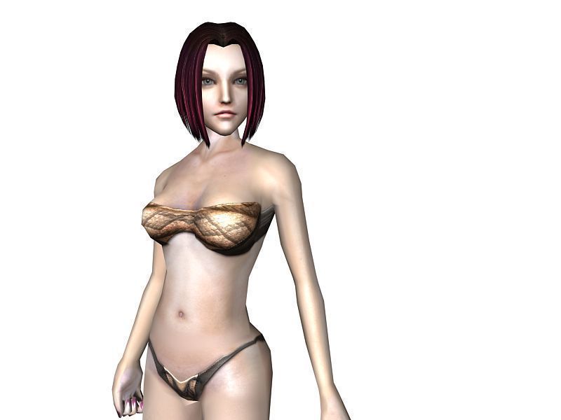 3Dfoin - Female Peasant Low-poly 3D model_5