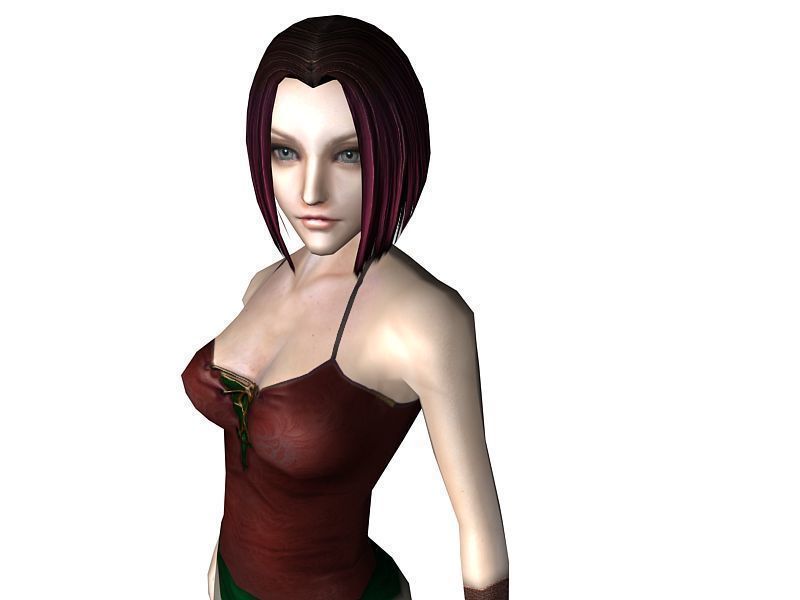 3Dfoin - Female Peasant Low-poly 3D model_4