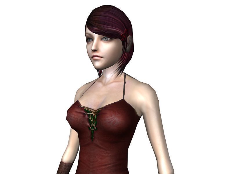 3Dfoin - Female Peasant Low-poly 3D model_2