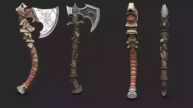 Fantasy Tribal battle native amerian axe High Resolution