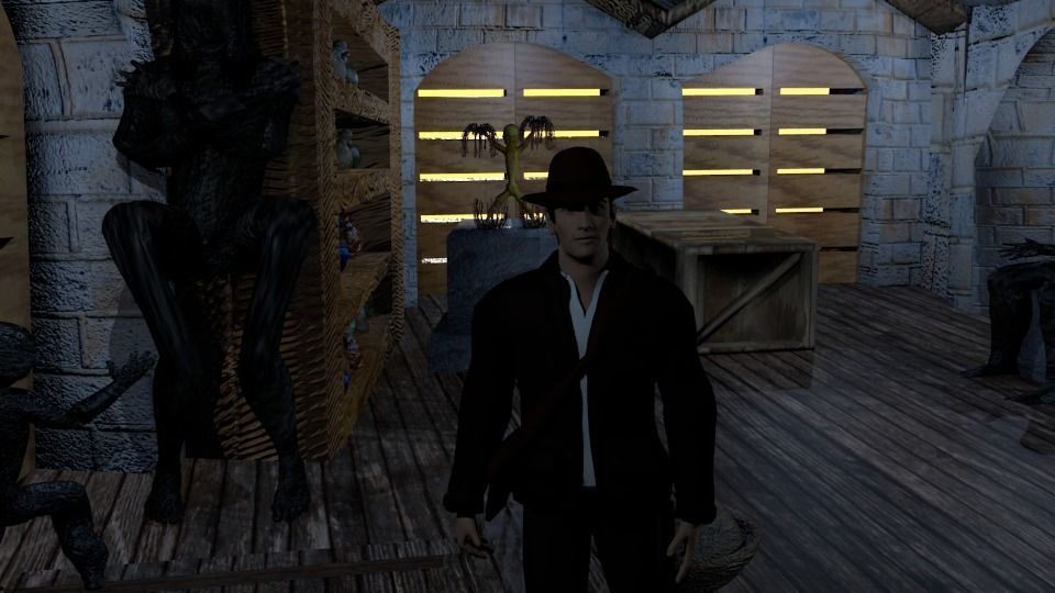 Indiana Jones Attic Low-poly 3D model_1