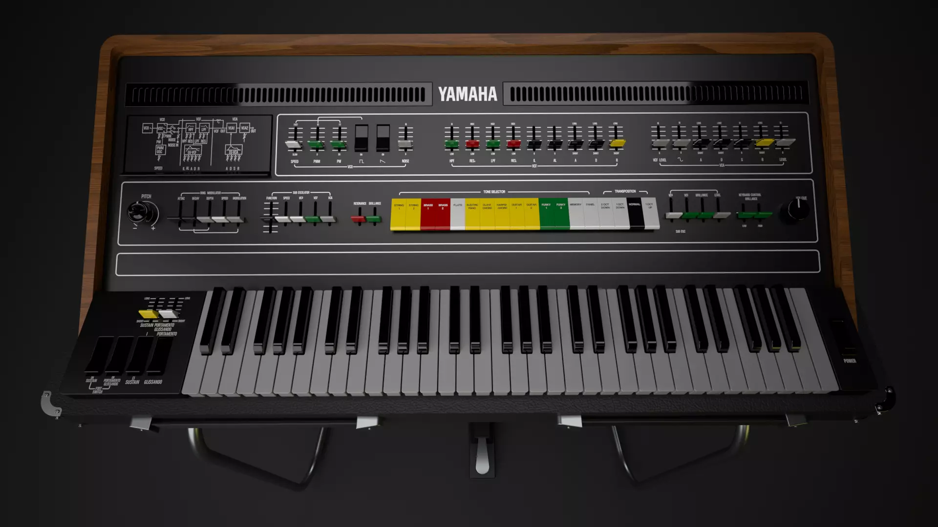 Sinthesizer- YAMAHA CS60 3D model