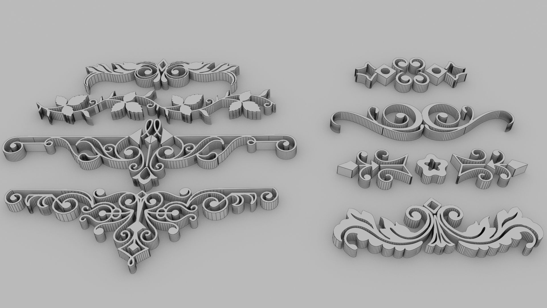 Dividers 03 - Printable set of 8  3D print model_6