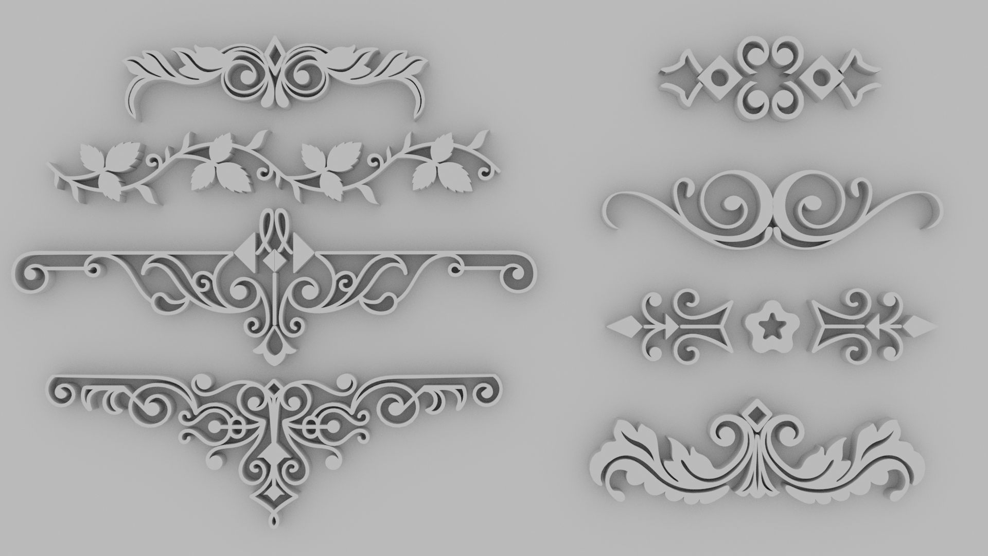 Dividers 03 - Printable set of 8  3D print model_1