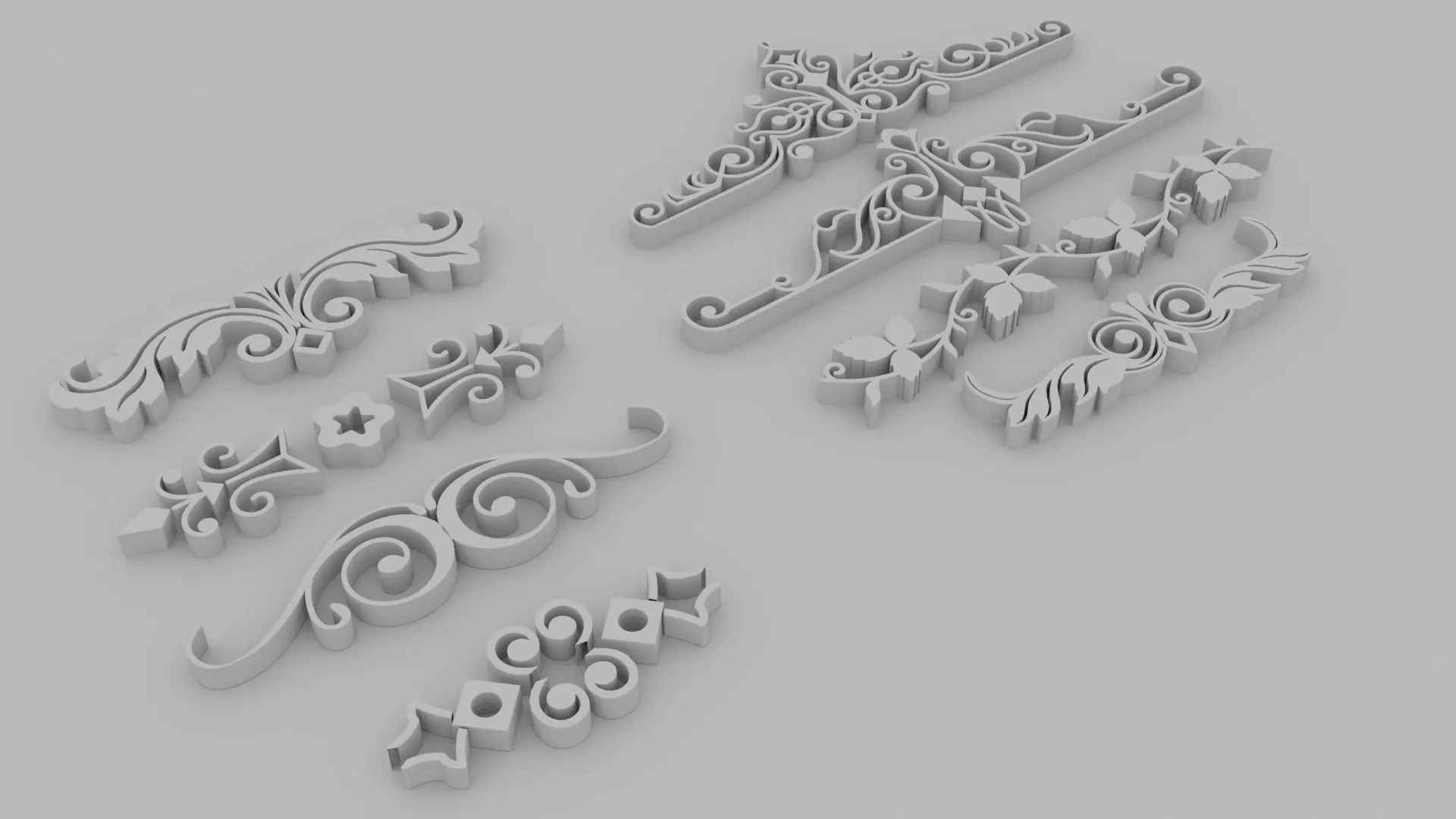 Dividers 03 - Printable set of 8  3D print model_0