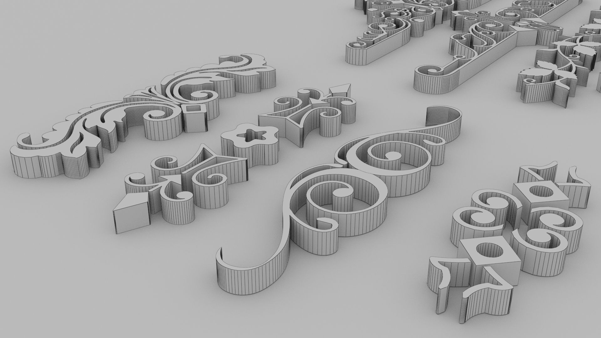 Dividers 03 - Printable set of 8  3D print model_7