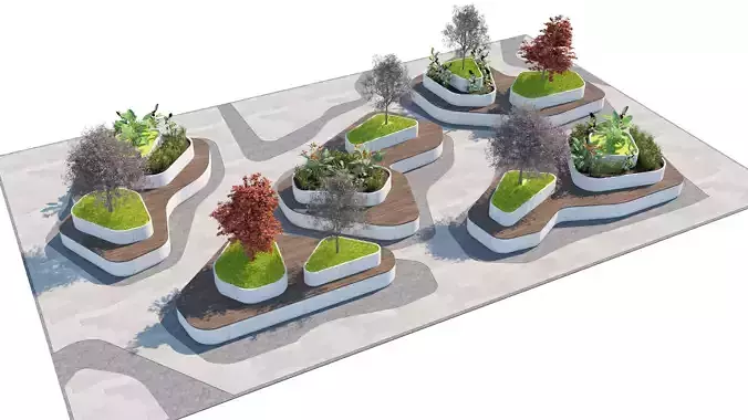 Organic Public Space Furniture and planter