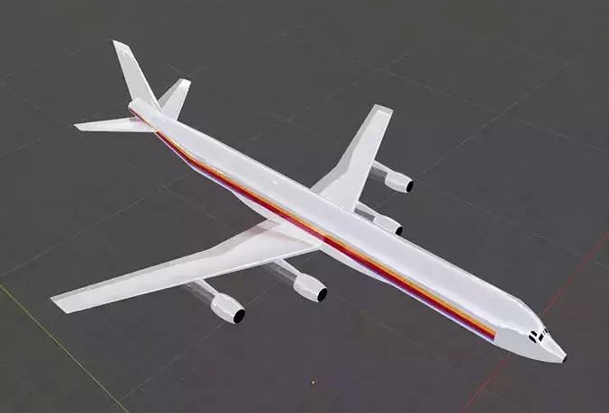 DC-8-61 Style Quad Engine Jetliner - Custom 1950s Plane