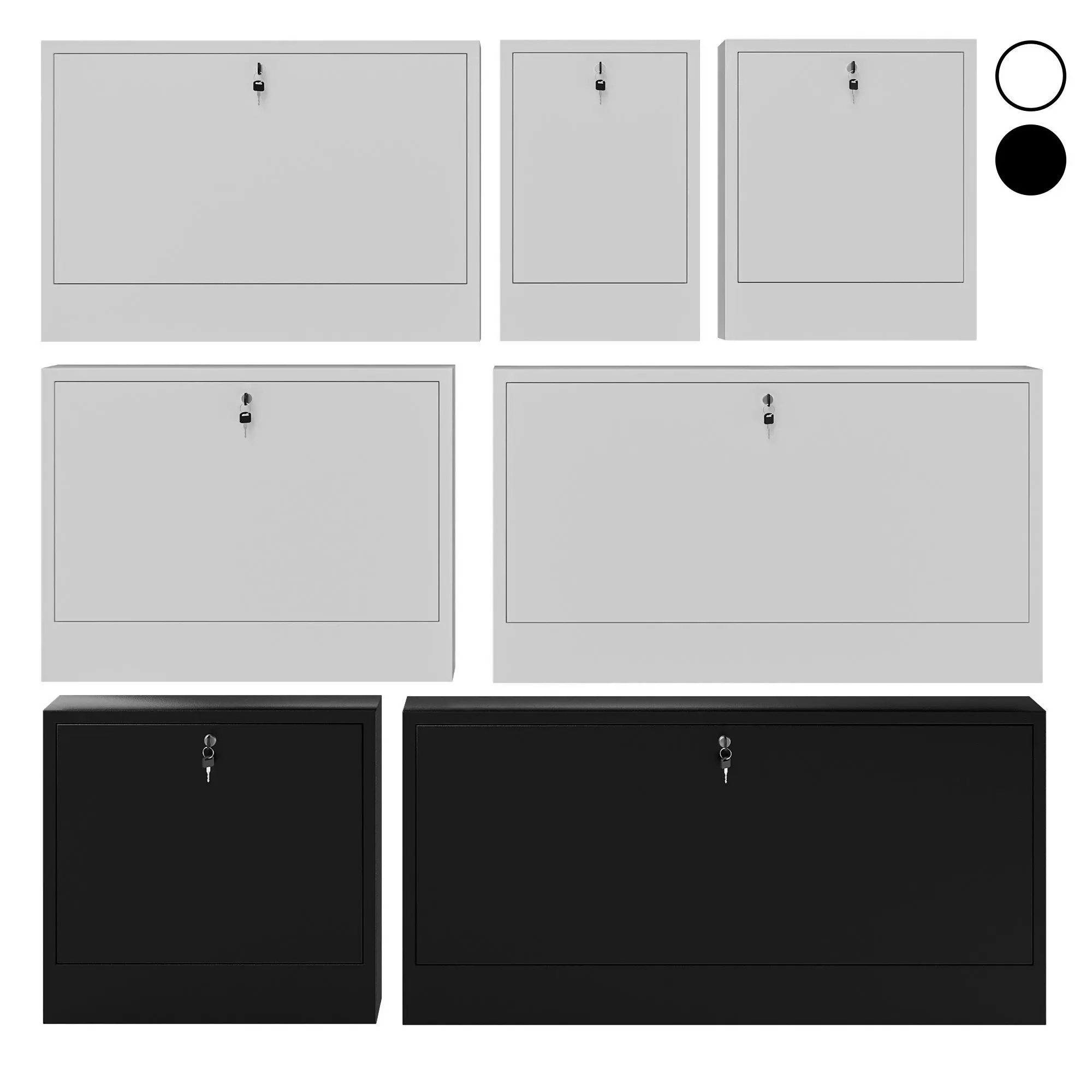 Surface mounted manifold cabinet for underfloor heating 3D model