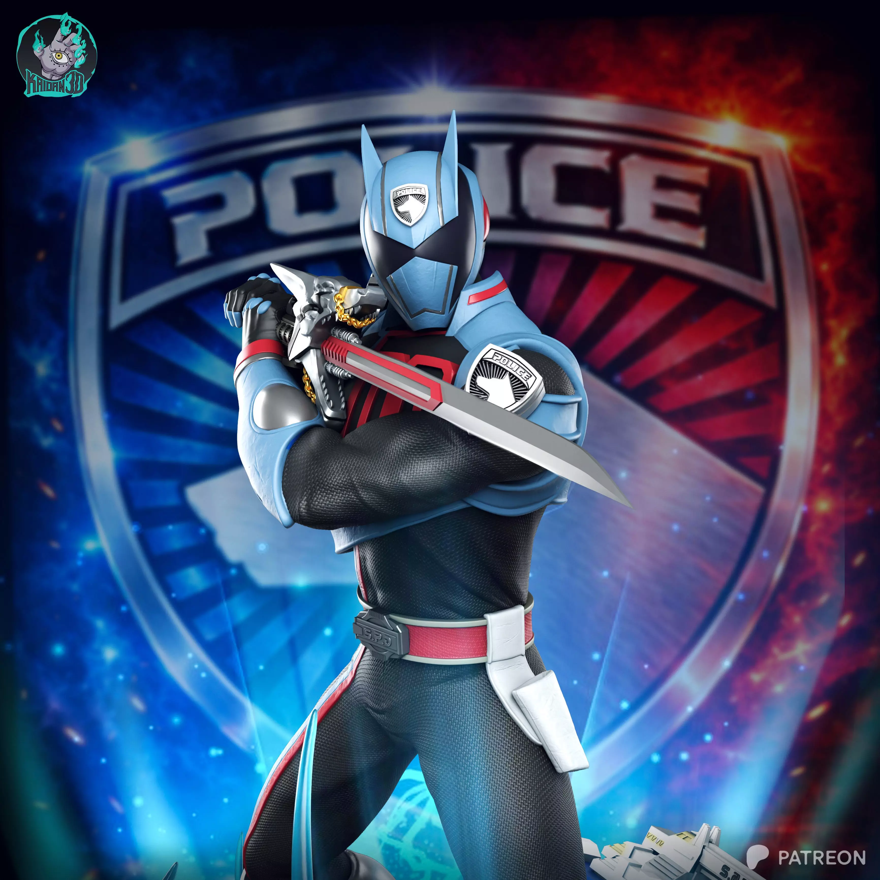 Shadow Ranger POWER RANGERS SPD - STL Ready for 3D Printing 3D print model
