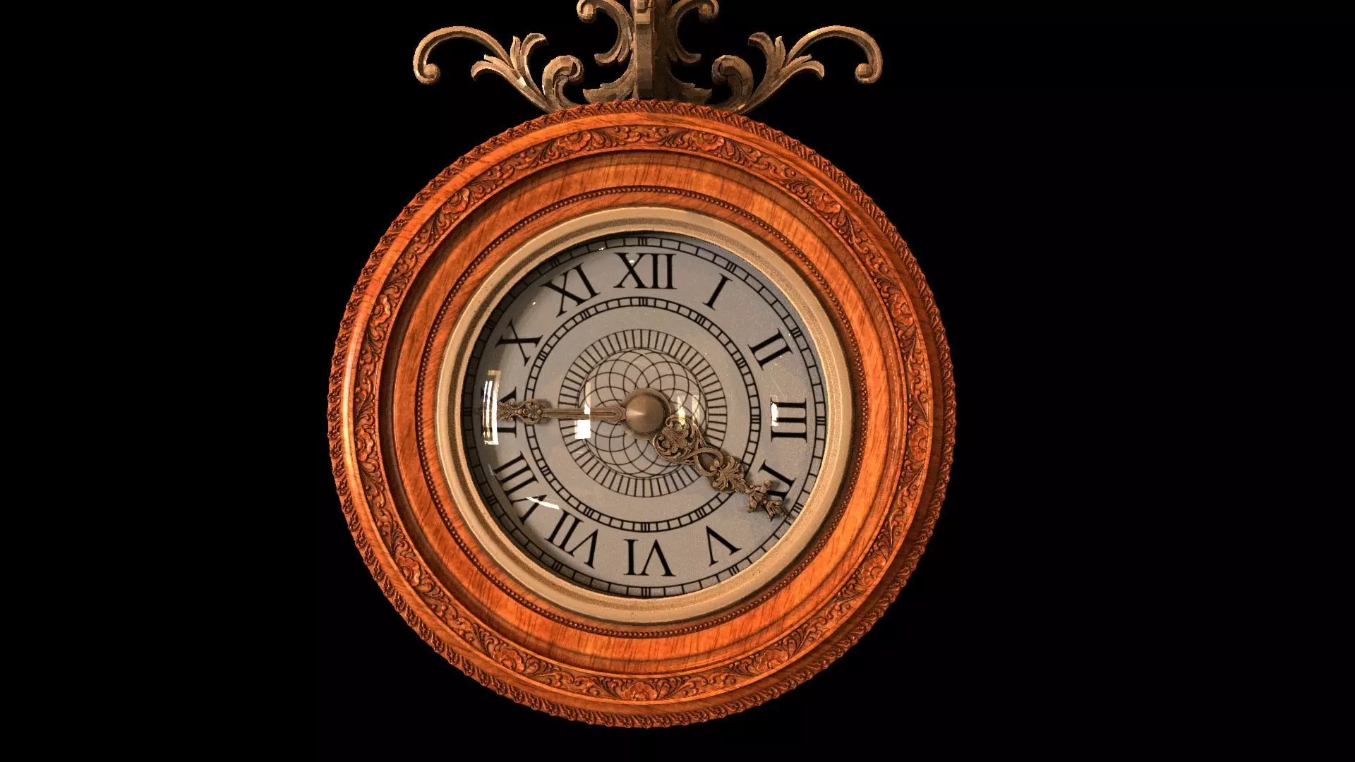 decorative wooden clock 3D model