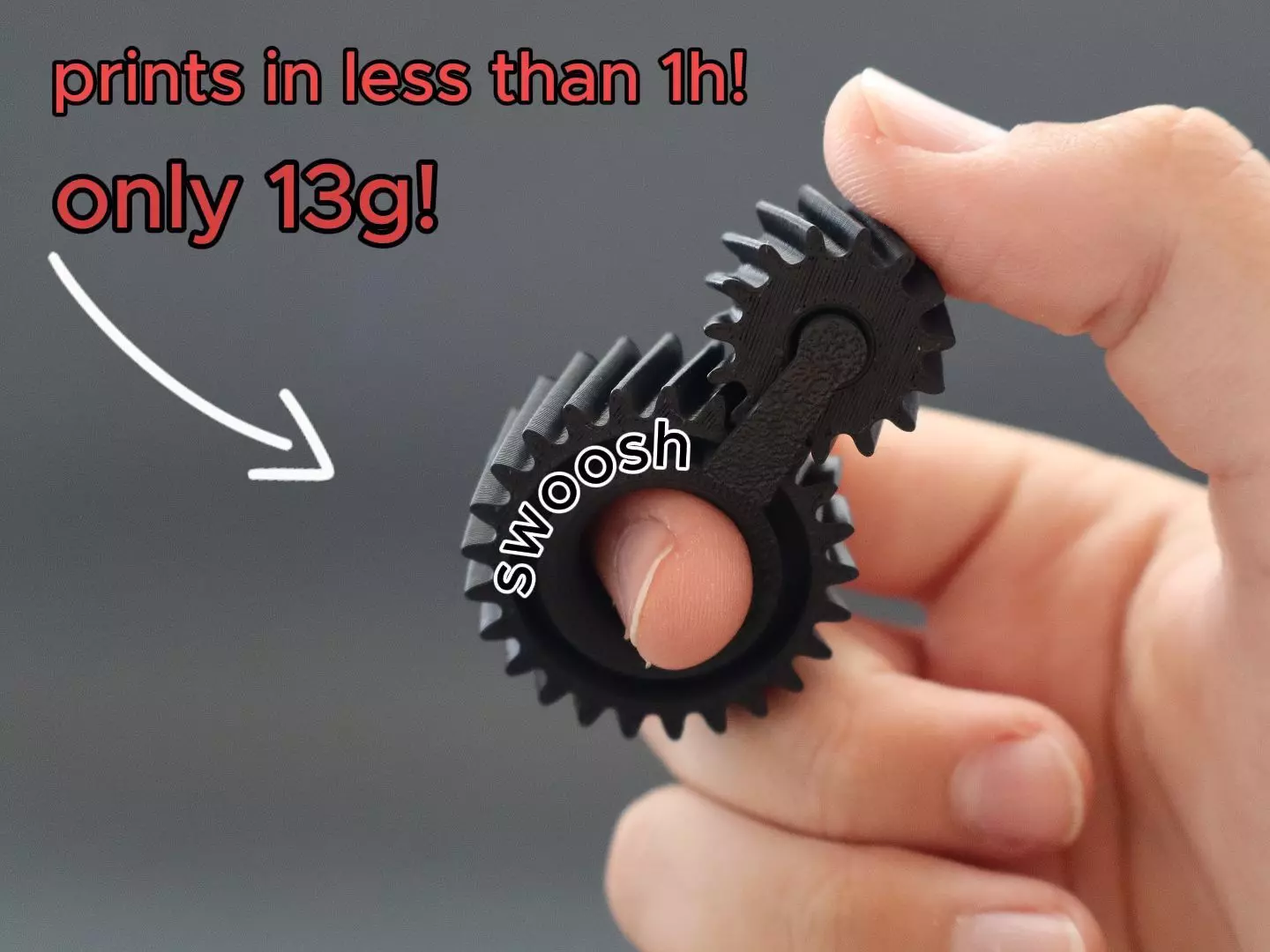 Helical Gear Finger Spinner Fidget 3D print model