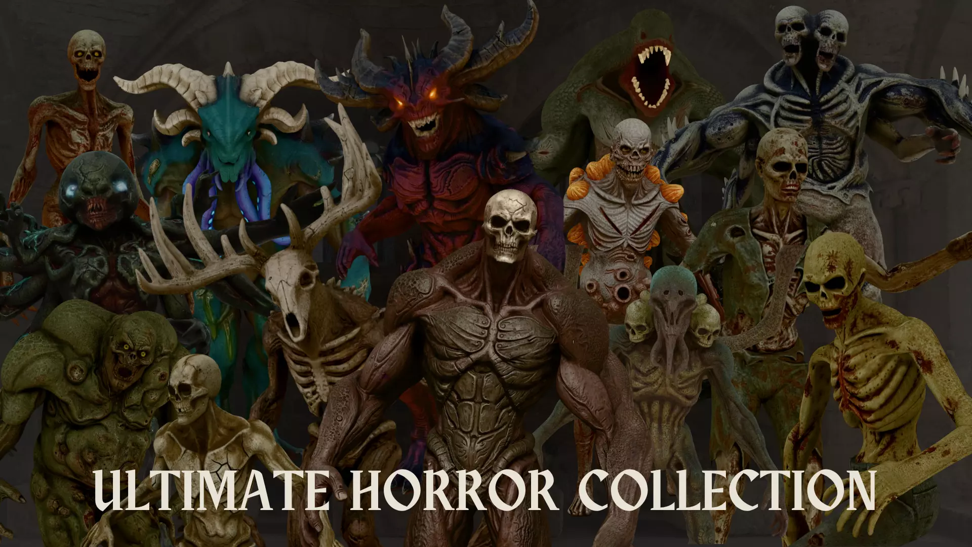 Horror Creature Pack VR / AR / low-poly | CGTrader