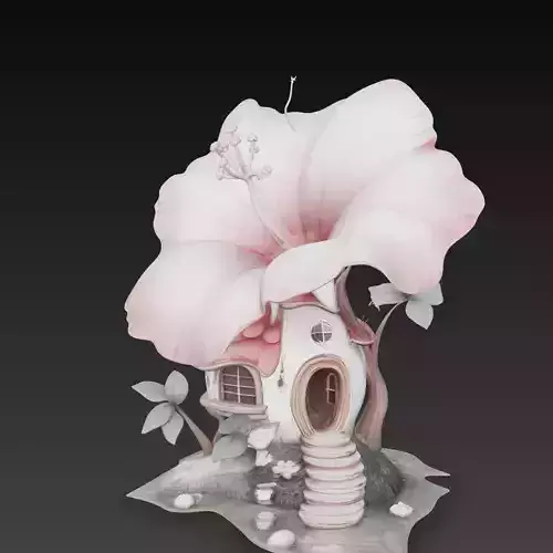 Fantasy Flower House Fairy Cottage STL 3D Model