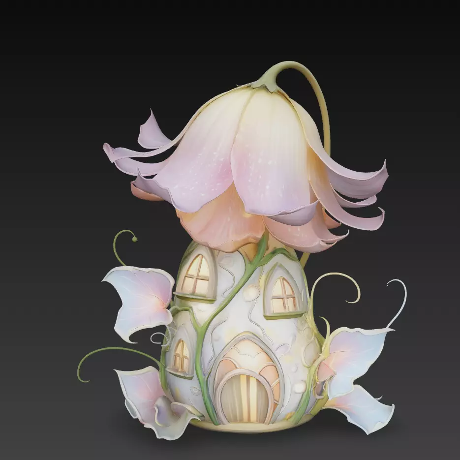 Fantasy Flower House Fairy Cottage STL 3D Print Model 3D print model