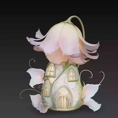 Fantasy Flower House Fairy Cottage STL 3D Print Model