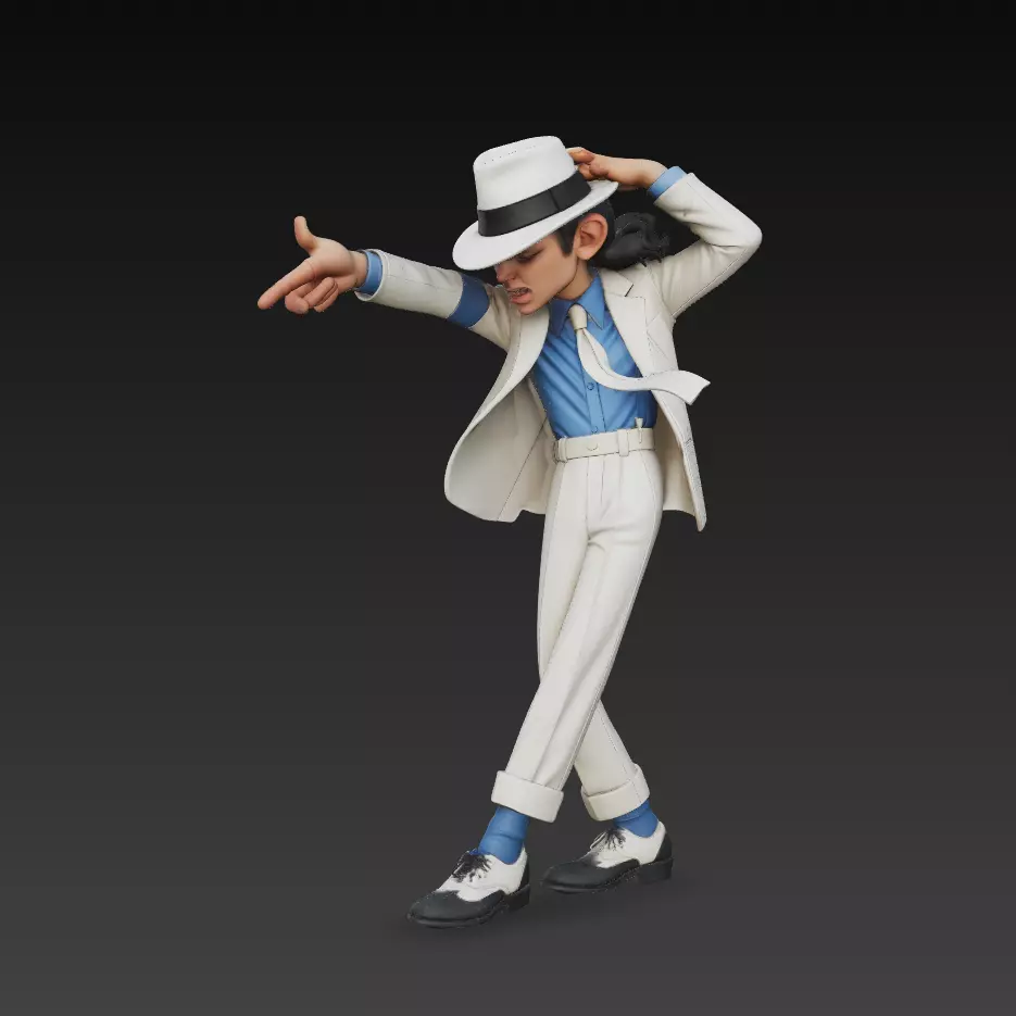 Stylized Pop Dancer Figure Retro Dance Pose STL 3D Model 3D print model