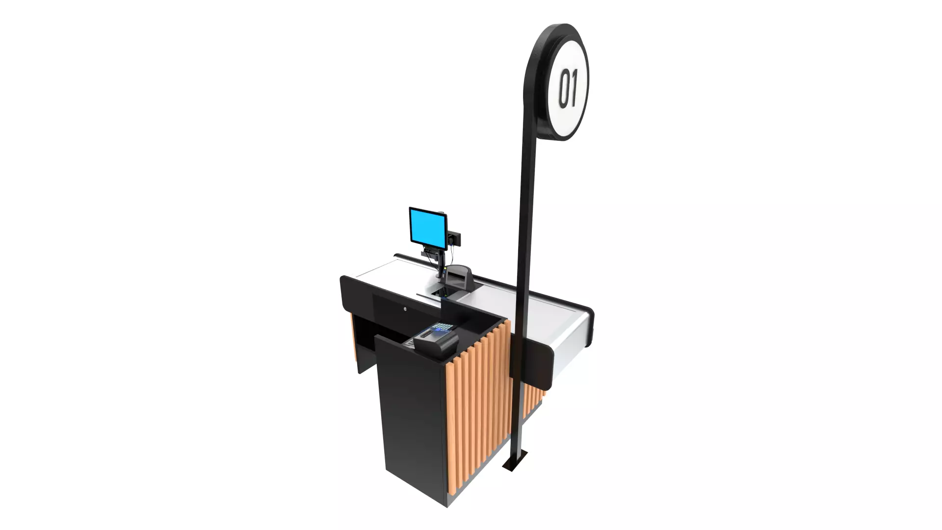 Supermarket Checkout Paid-01 3D model