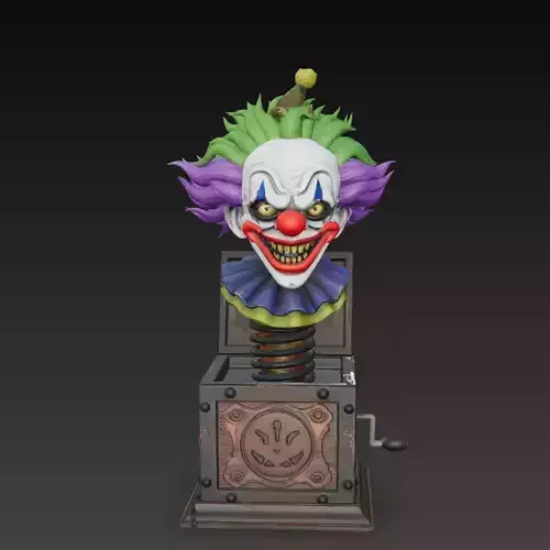 Creepy Clown Jack in the Box Horror Toy STL 3D Model