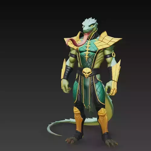 Lizard Warrior Reptile Fantasy Character STL 3D Print Model