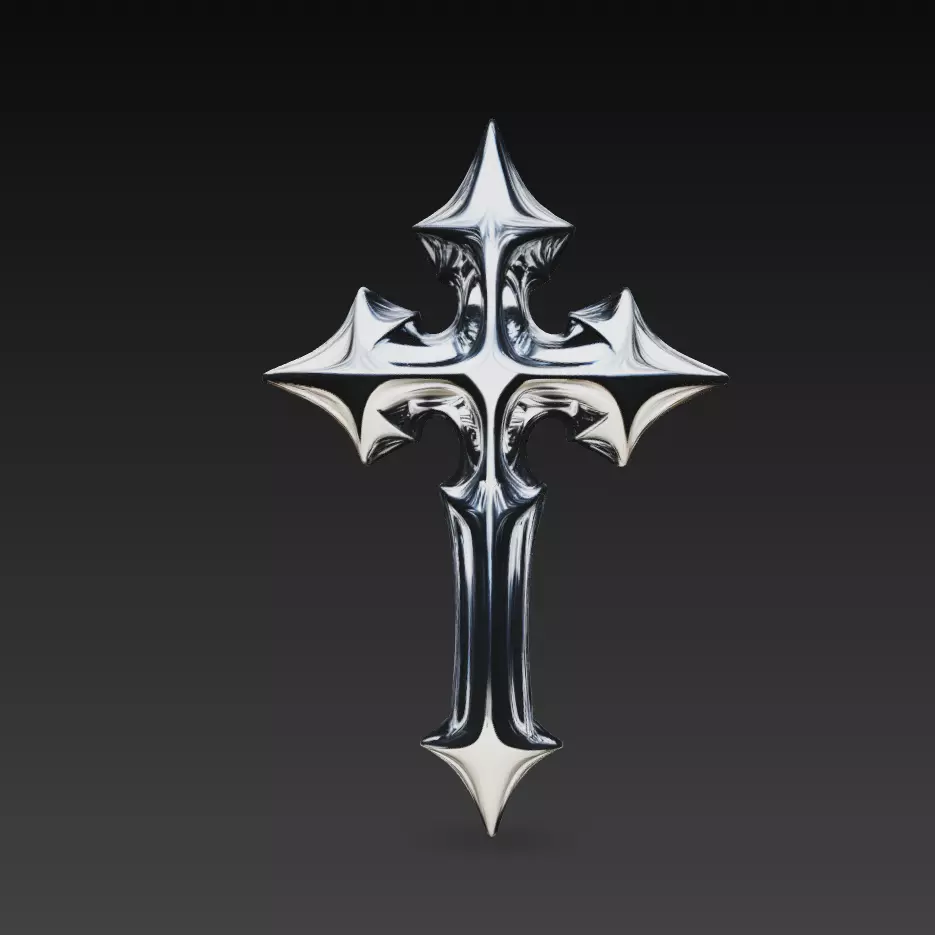 Modern Metal Cross Wall Decor Minimal Religious STL 3D Model 3D print model