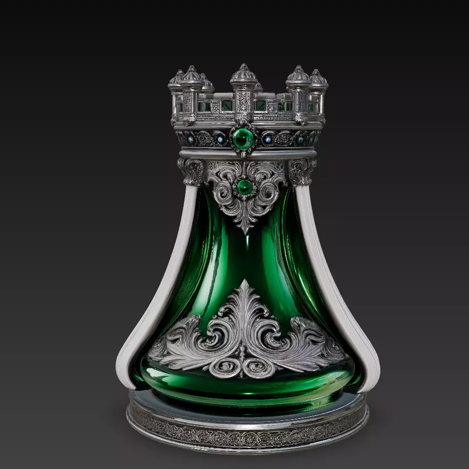 Emerald Rook Castle Chess Royal Sculpture STL 3D Model 3D print model