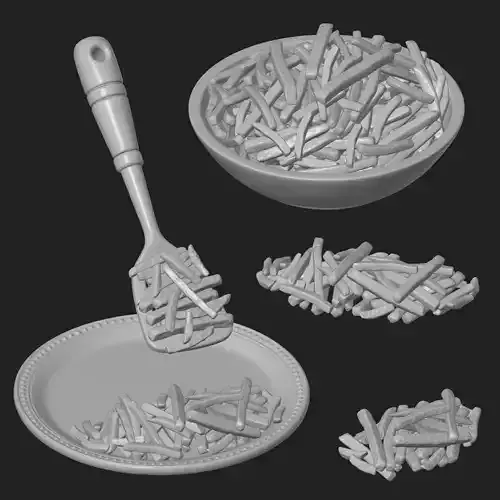 French Fries Set 3D print model
