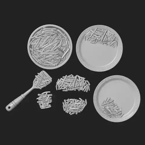 French Fries Set  3D print model 7
