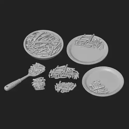 French Fries Set  3D print model 6