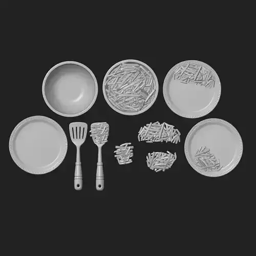 French Fries Set  3D print model 5